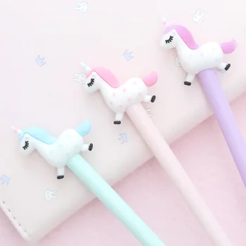 

24 pcs/Lot Unicorn gel pen 0.5mm ballpoint Blue color pens gift Stationery Office School supplies Material escolar EB052