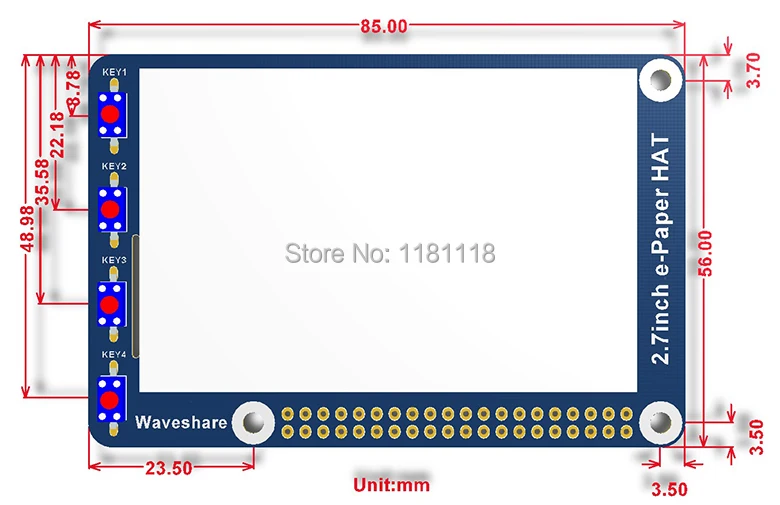 Raspberry pi 2,7 дюймов lcd e-paper E-Ink 2,7 дюймов дисплей меньше мощности, чем raspberry pi 3,5 дюймов lcd