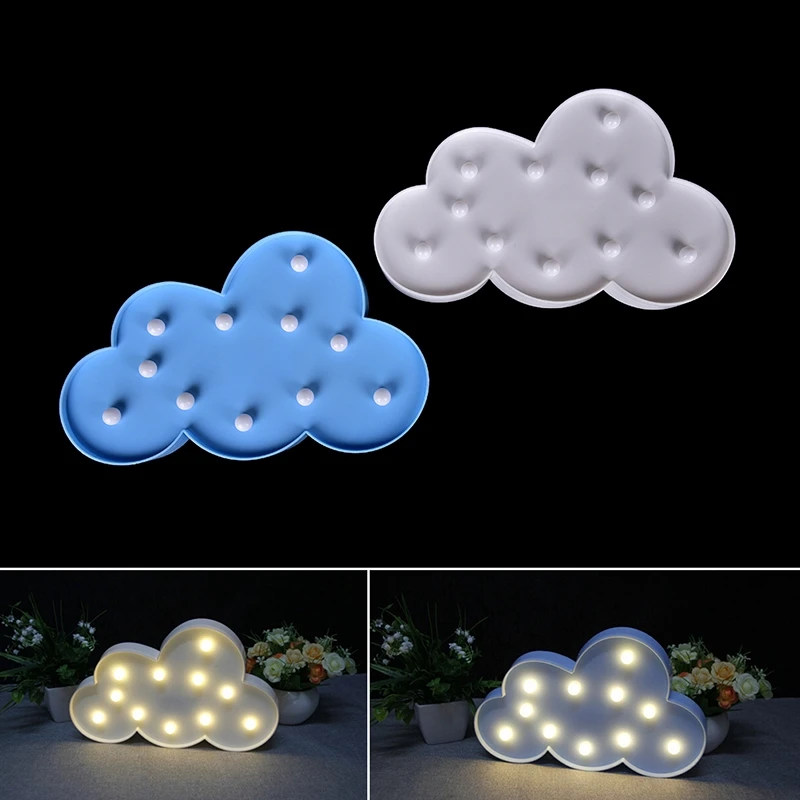 3D Cloud Night Lamp with 11LED White Cloud Letter light For Christmas Decoration 1PCS