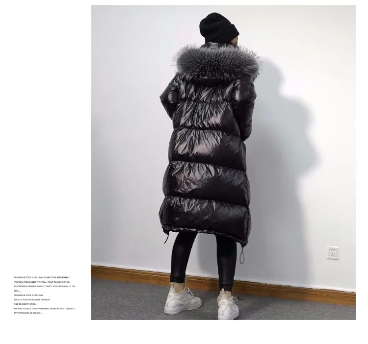 Зимнее женское пуховое пальто модный бренд с большим воротником из натурального меха с капюшоном теплый пуховик для женщин размера плюс длинное женское пальто 395