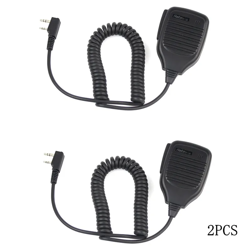 2* 2-pin PTT Speaker Mic For Radio KENWOOD RETEVIS BAOFENG TYT PUXING WOUXUN Hot