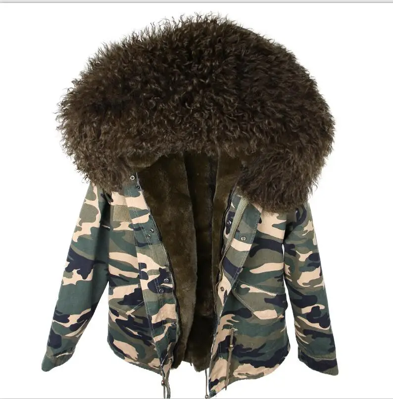 Парка зимняя куртка женская натуральная монгольская овечья меховая парка пальто из натурального меха Толстая теплая Роскошная расцепная верхняя одежда Уличная
