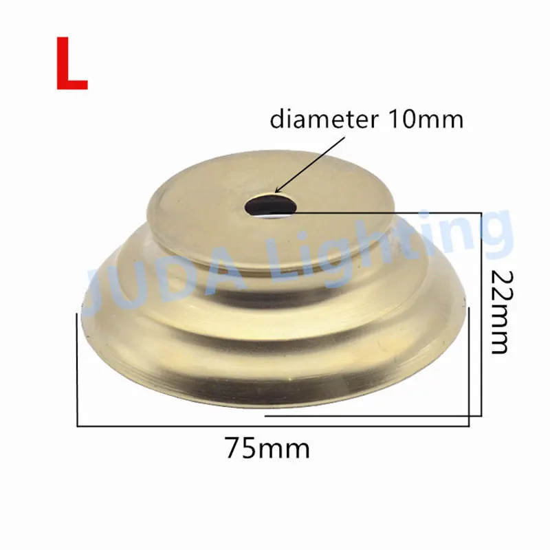 Медная металлическая крышка, латунная ламповая трубка, декоративная крышка M10, светильник с отверстием, декоративная фурнитура для люстры, светодиодный керамический светильник s