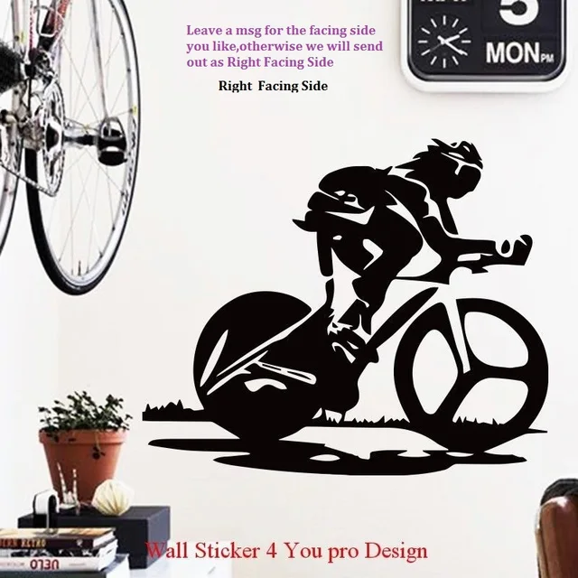 bike wall sticker sport bicycle cycle bike mural art pvc wall
