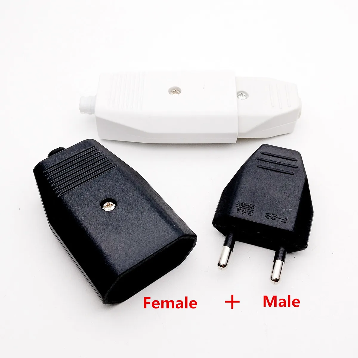 

2pair European EU Rewireable Power Plug , 250V 2.5A EU Power cord cable online power Plug