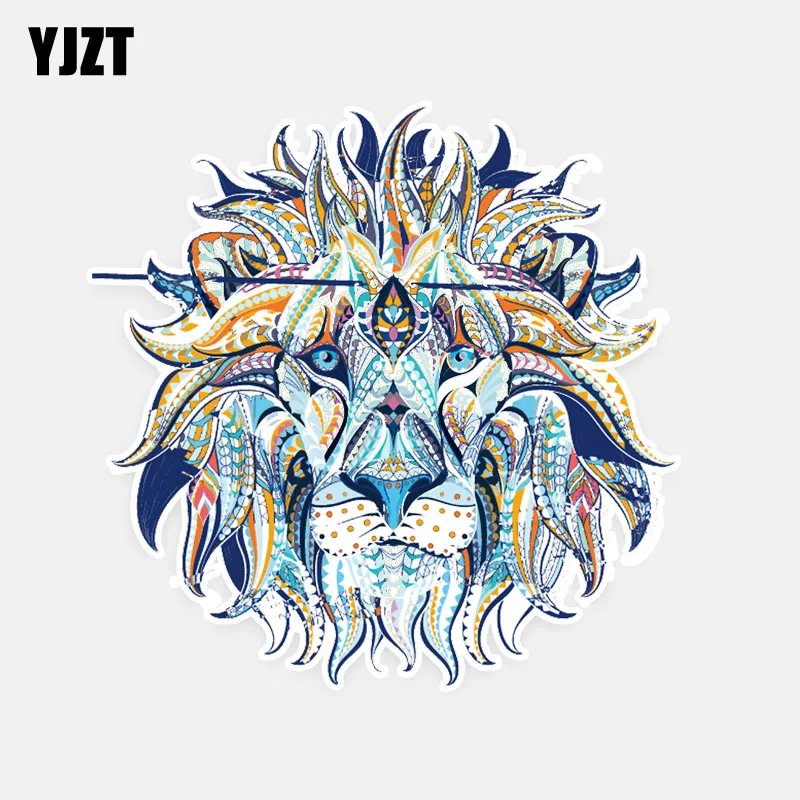 

YJZT 13.5CM*13.5CM Creative Lion Head PVC Nice Quality Decal Car Sticker Graphical 5-0586