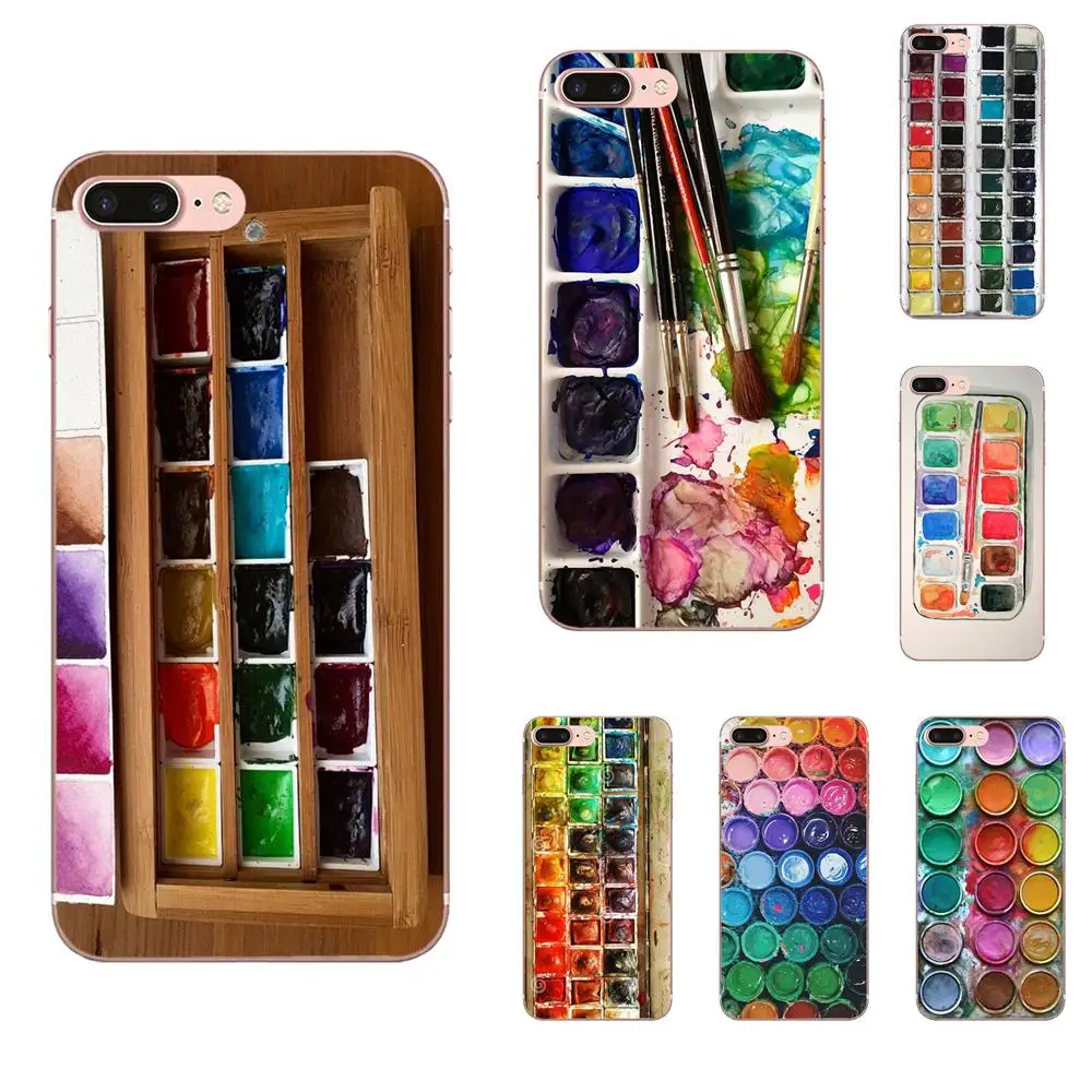 

Watercolor Paint Set Palette For Galaxy J1 J2 J3 J330 J4 J5 J6 J7 J730 J8 2015 2016 2017 2018 mini Pro Soft TPU Phone Cover Case