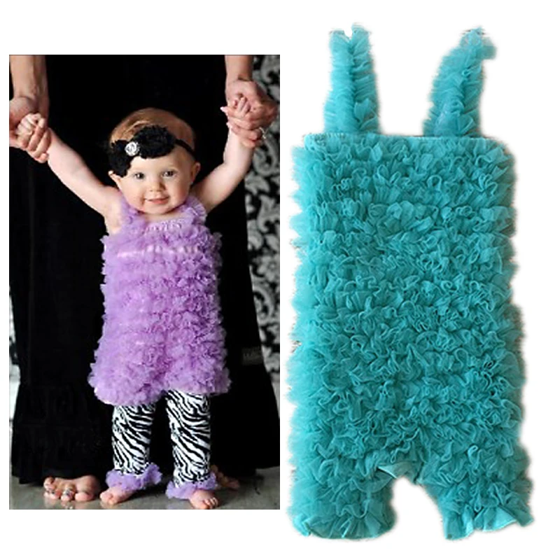 

Solid Colors Summer Baby Girls Chiffon Ruffle Bubble Romper Ruffle Romper Short Toddler Rompers