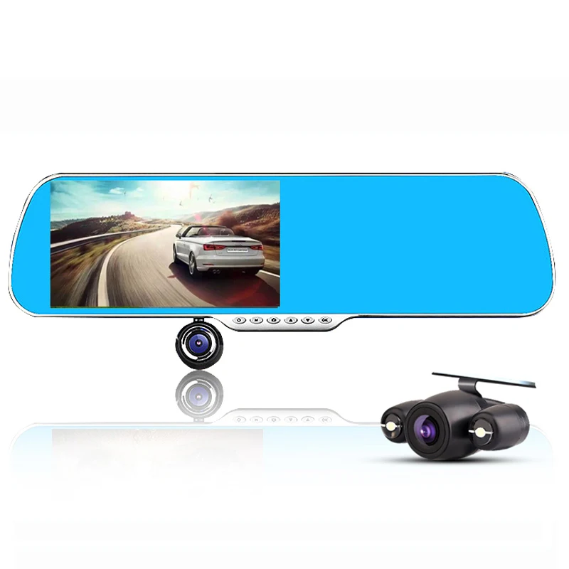  5.0 Full HD 1080P 1092*1080 Car Camera DVR Rearview Mirror Dual Lens Video Recorder Night Vision Looping Recording Black Box 