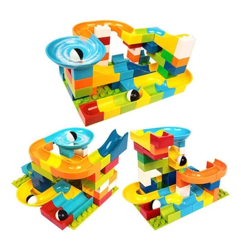 

Children Marble Race Run Maze Balls Track Building Blocks Funnel Slide Big Size Building Brick for Gifts