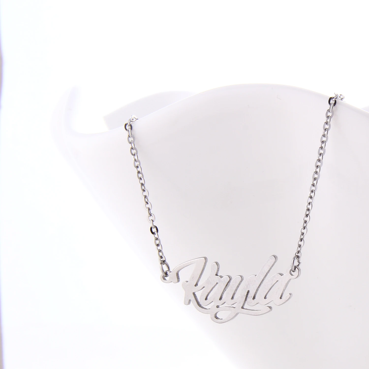 Kayla Name Necklace + Bracelet Jewelry Set Stainless Steel Letter Charms Choker Necklaces Pendant Nameplate Sets Gift