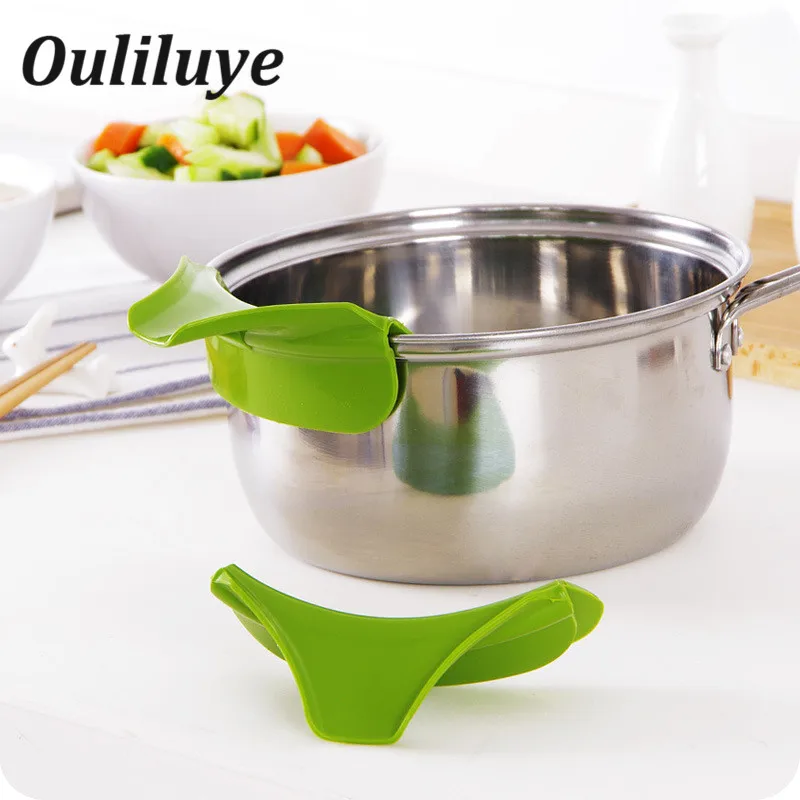 

1PCS Silicone Pour Spout For Kitchen Gadget Kitchen Cooking Soup Anti Spill Spout Funnel Multifunction Silicone Pour Spout