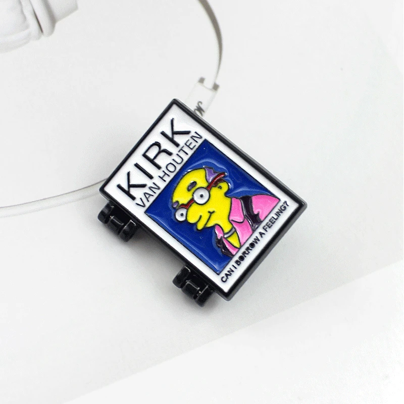 

KIRK Folding Brooch CAN I BORROW A FEELING Tape Kirk VanHouten Enamel Pin Denim Backpack Badge Pin To Friends Gifts
