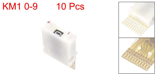 Uxcell 10 шт. Белый Черный DIP Настенные переключатели BCD код Thumb wheel Switch KM1 0-9 цифровой легко собирается и DIY поставки 40x4x10 мм