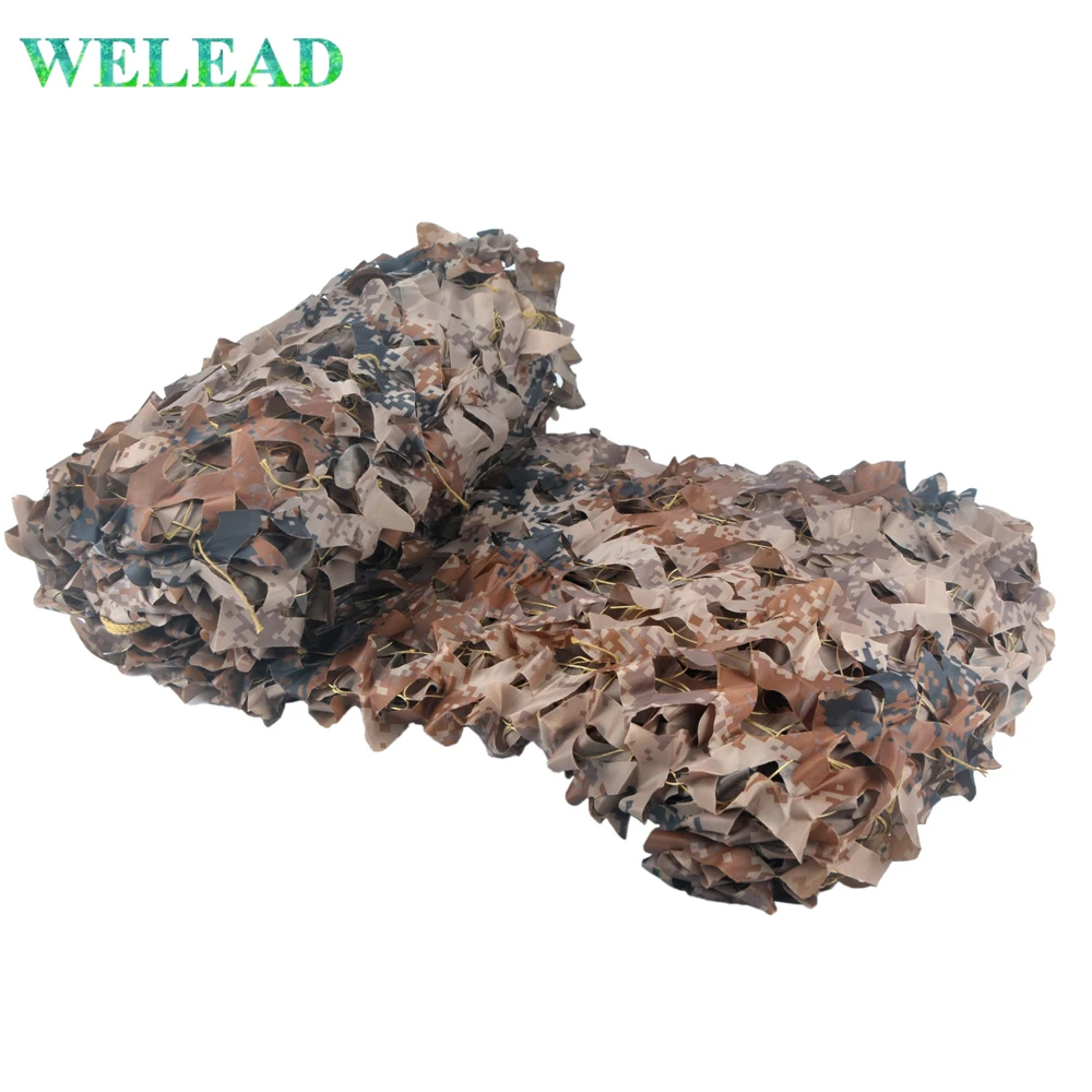 

WELEAD 1.5 m Wide Reinforced Camouflage Nets Digital Desert for Garden Outdoor Awning Gazebo Canopy Camo Network Shading Beige