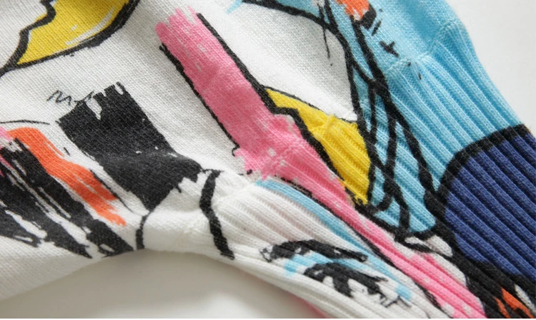 Г. женские лица повседневные тонкие Slash шеи свободные всплеск Абстрактная живопись топы с рукавами «летучая мышь» большой размер свитер