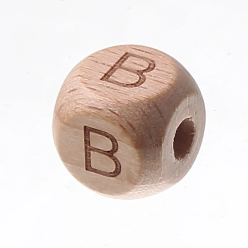 20 шт./лот 12 мм деревянные квадратные буквы Алфавит Натуральный Бук деревянные бусины для самостоятельного изготовления ювелирных изделий детское ожерелье игрушки - Цвет: B