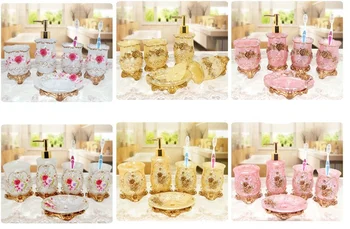 

Resin bathroom set five pieces set of bathroom supplies kit wedding gift toiletries Bathroom Accessories Home decoration