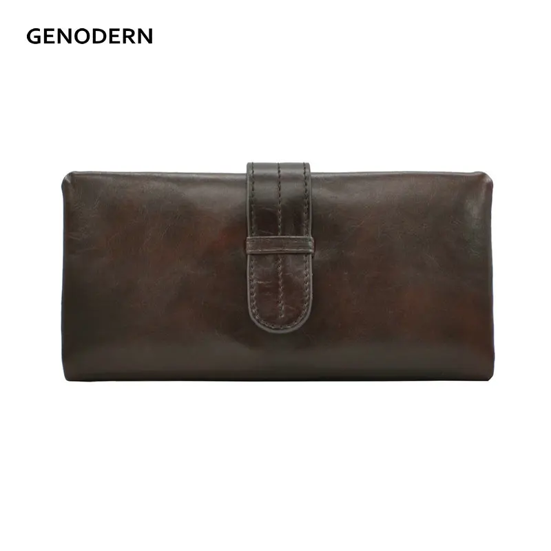 

Vintage Genuine Leather Men Wallets 2017 Famous Brand Male Purse with Coin Pockets High Quality Long Clutch Wallet