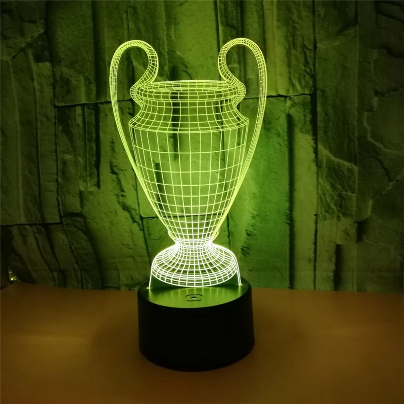 

Creative Acrylic 7 Color Trophy 3D LED Night Light illusion LED Lamp USB Battery Home Decor Touch Lights World Cup Gift