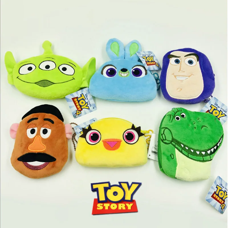 

Toy Story 4 Buzz Lightyear New plush coin purse Woody Ducky&Bunny Slinky Dog Toys Anime Figure plush small bag buckle doll