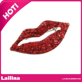 

Sexy Love Red Lips Brooch Pin Rhinestones Valetine's Day Fashion Jewelry