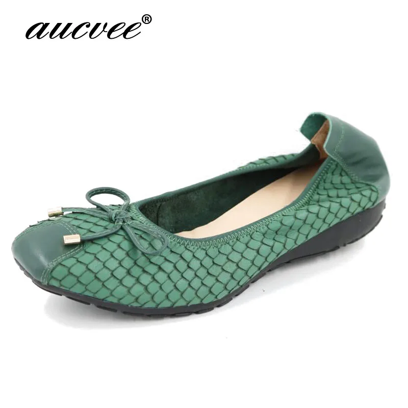 

AUCVEE Large size leather Women Cow Flats Mother Shoes Ladies Fashion Casual Shoes Comfortable Breathable Women Loafers AU-307
