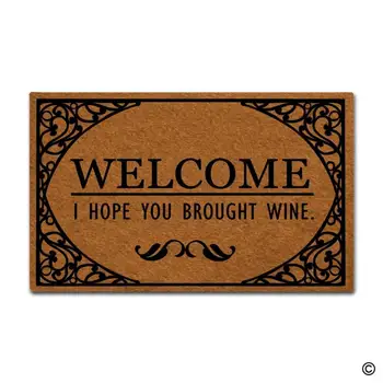 

Doormat Funny Entrance Floor Mat Welcome I Hope You Brought Wine Indoor Decorative Doormat Floor Mat Top