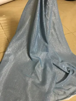 

African French net wedding lace fabric shiny glued glitter tulle lace fabric for party dress material