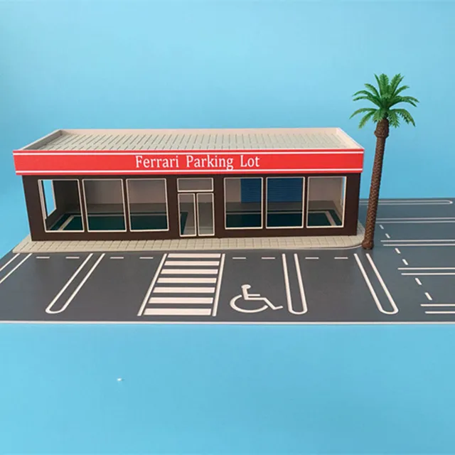 1:64 Scale Parking Lot Model for Ferrari 4S Shop Building Model 10pcs ...