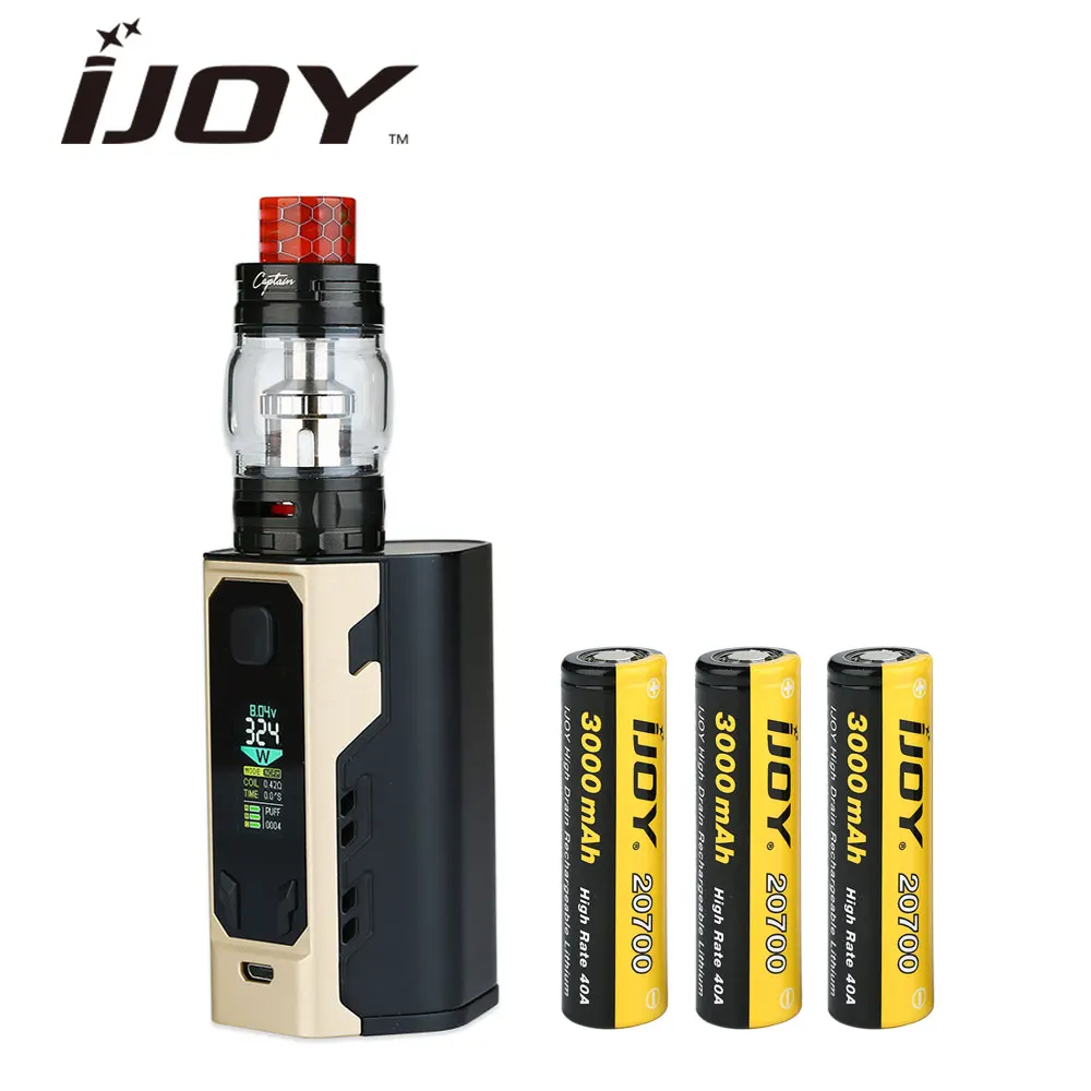 

Electronic Cigarette IJOY Captain X3 324W Kit with 8ML Captain X3 Atomizer 9000mAh Triple 20700 Box MOD 324W Output Vapor e cigs