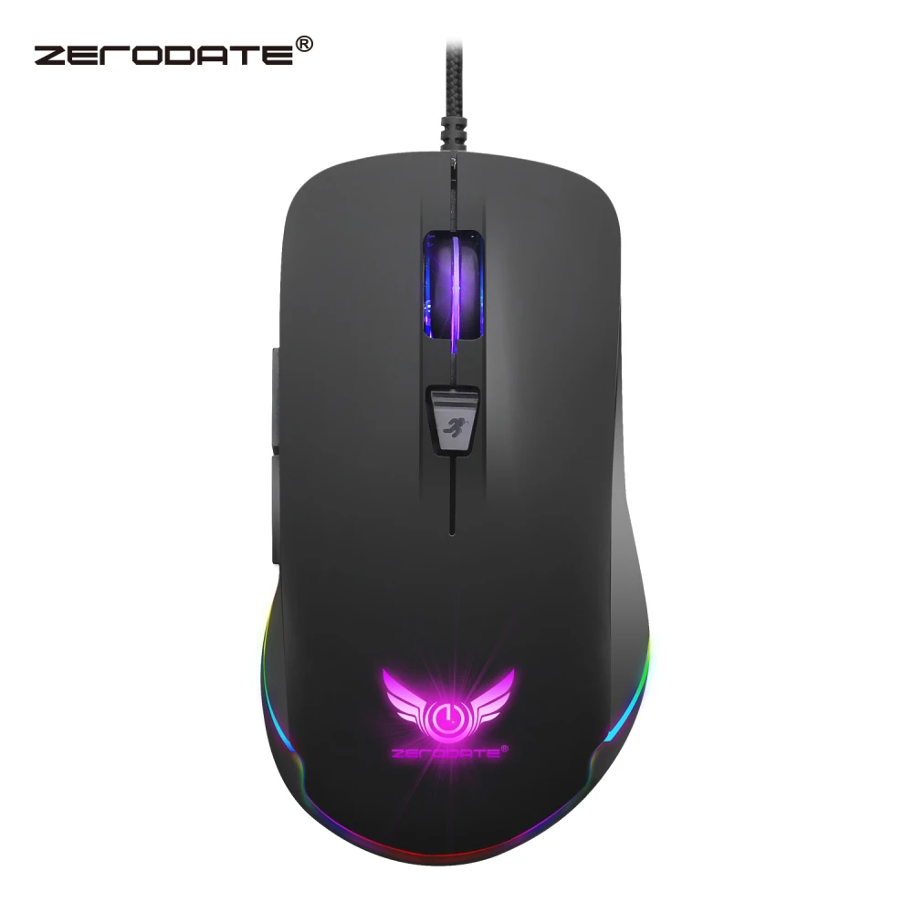 

ZERODATE Gaming Mouse USB Wired Mouse 6 Buttons 4800DPI Optical USB Wired Desktop Mice RGB Backlit For game player
