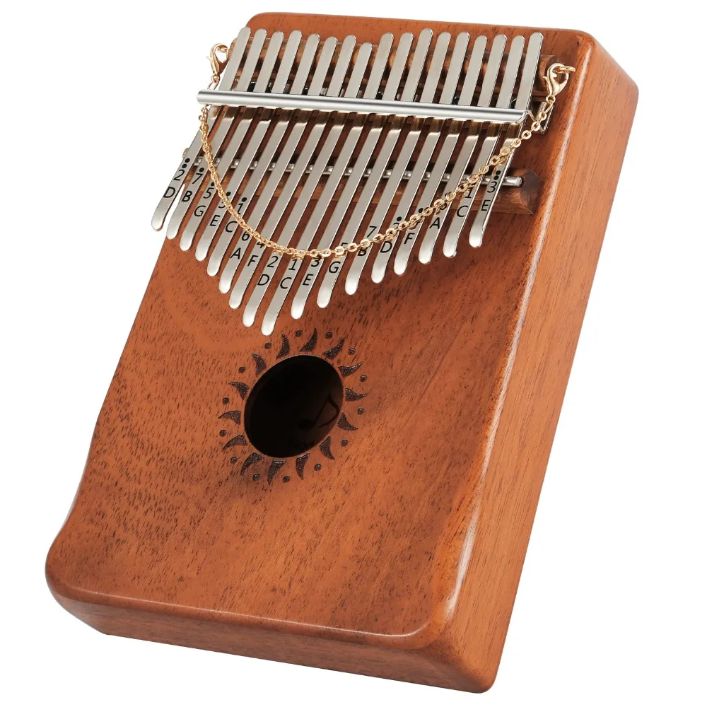  Donner 17 Keys Kalimba Mbira Thumb Piano Mini Keyboard Marimba Wood Musical Instrument Mahogany wit