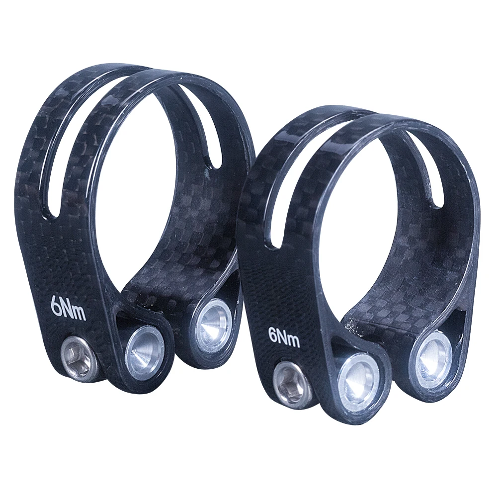 

SuperLight 14g Gloss Black Full 3K Carbon Fiber Seatpost Clamp Mountain Road Bike Parts Cycling Seat Post Clamp 31.8mm/34.9mm
