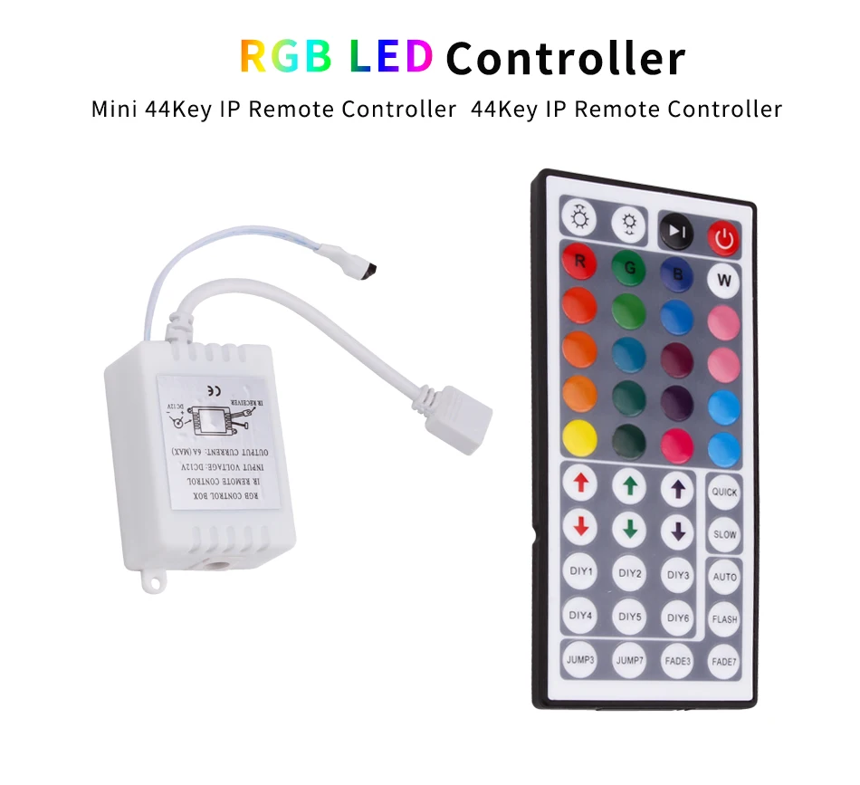 Светодиодный RGB Управление; DC12V мини 44/24 ИК переключатель дистанционного Управление для 3528 5050 RGB Светодиодные ленты света