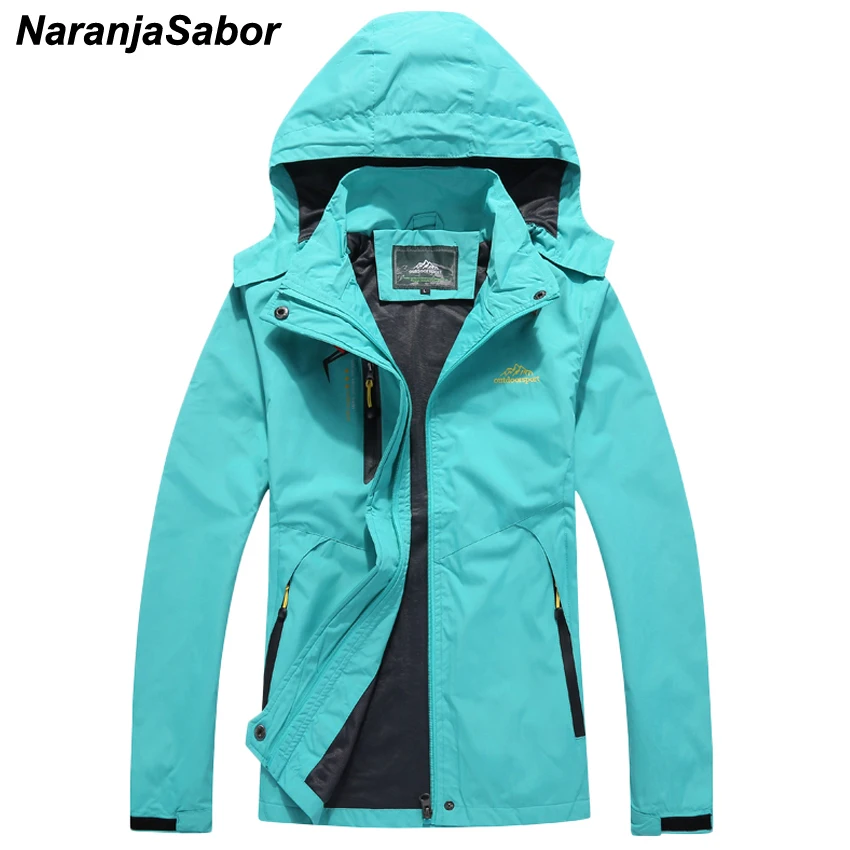 NaranjaSabor 2018 Women's Spring Autumn Casual Solid Jackets Breathable Windbreakers Women Waterproof Coats Female Overcoats 4XL