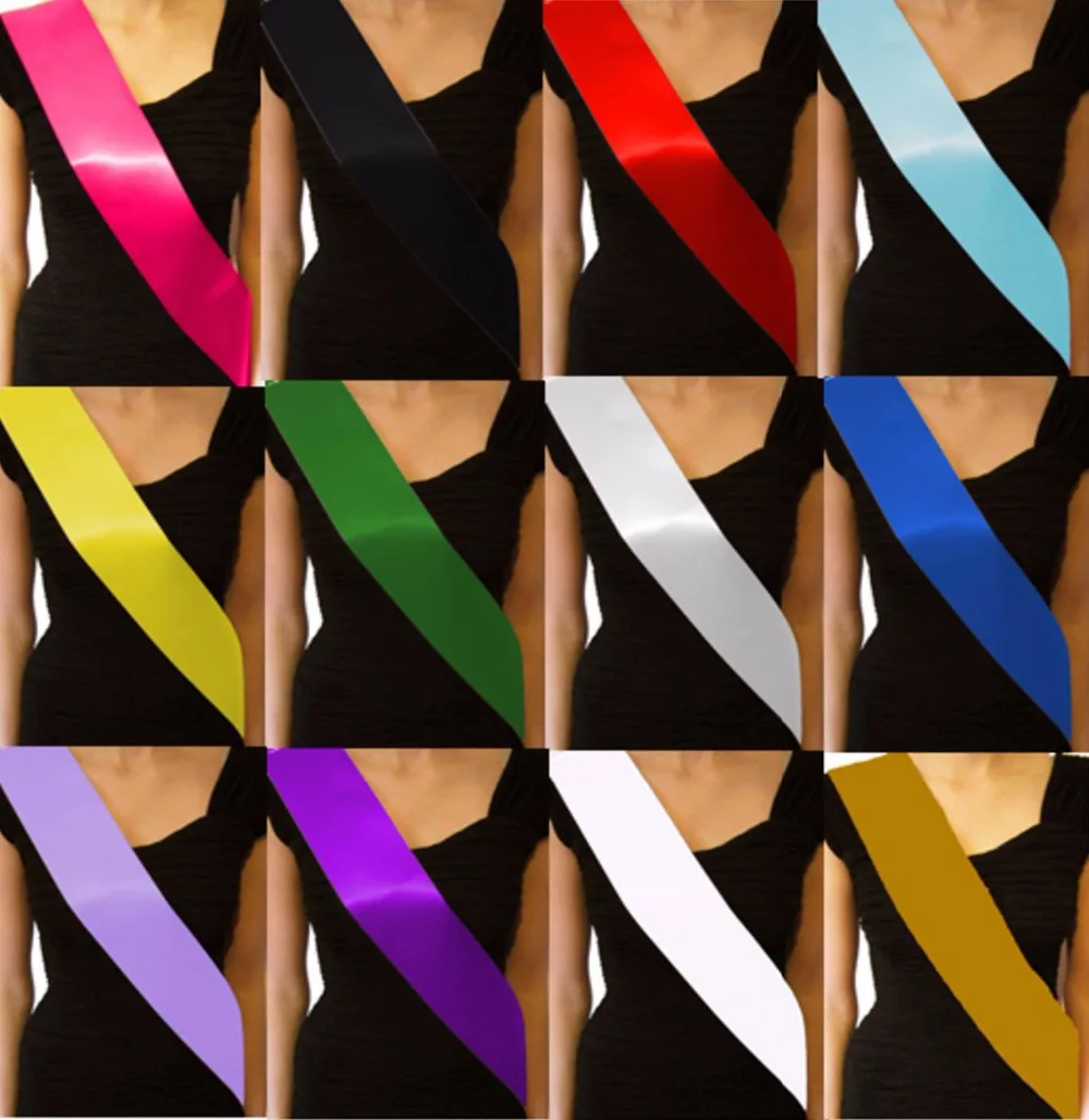 

240PCS basic blank sash satin ribbon for bachelorette party Hen nights bridal team favor wedding party dresses events supplies