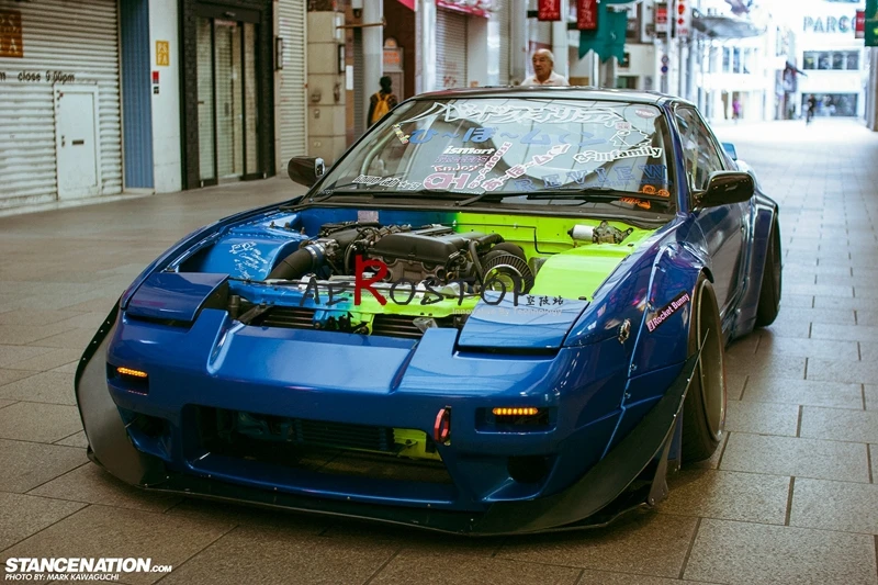 180SX ROCKET BUNNY широкое тело Аэро стиль переднее крыло Стеклопластик стекло