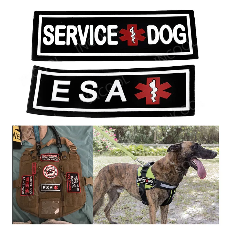 Service Dog Star Of Life Esa Dog Pvc Patch Tactical Military Patch Combat Emblem Appliques Cani Distintivi Di Gomma Emozionali