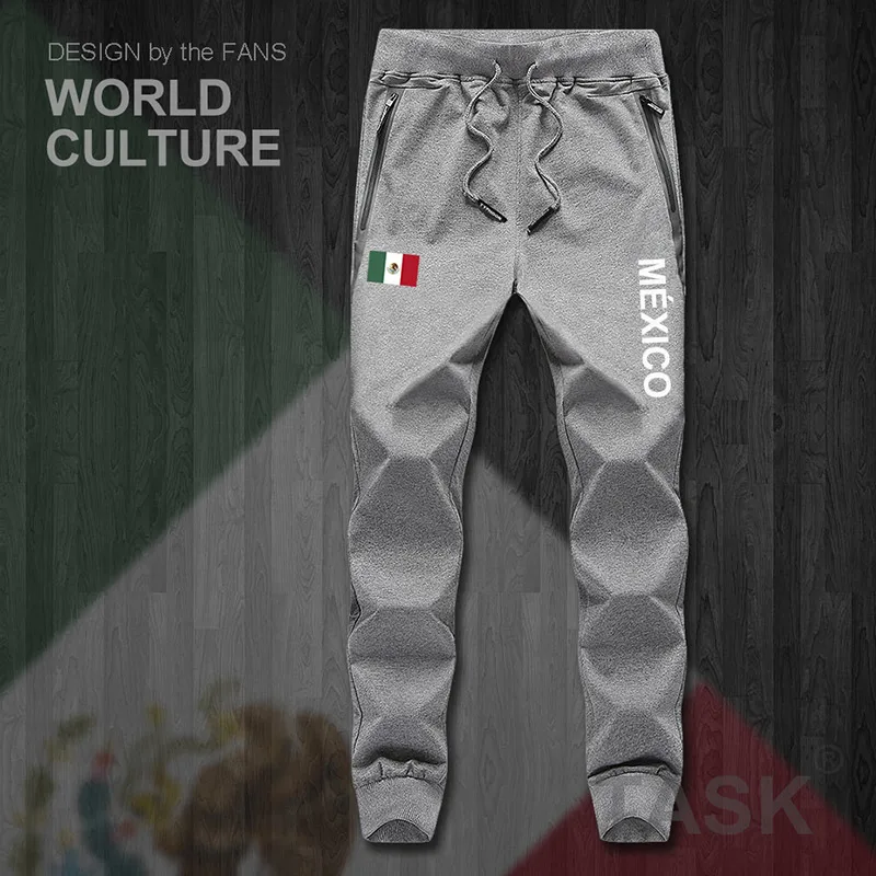 Мексиканские США Mexicomens Мехико MX MEX Мужские штаны бегунов комбинезон спортивные штаны пот фитнес флис Тактический - Цвет: 05lightgray-thin