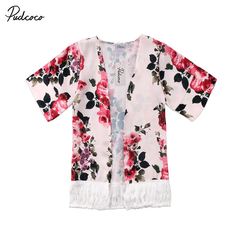 

Korea Style Girls Outerwear Autumn Style Kids Jacket Coat Flower Baby Clothes Long Sleeve Girls Tassel Cardigan Baby Clothing