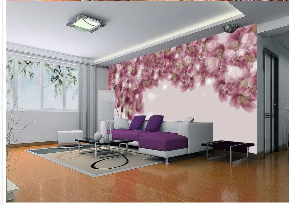 

Custom Any Size Mural Wallpaper Photo Wallpaper High Quality 3D Red Tree Bubble 3D Wallpaper Home Decor Living Room Wall