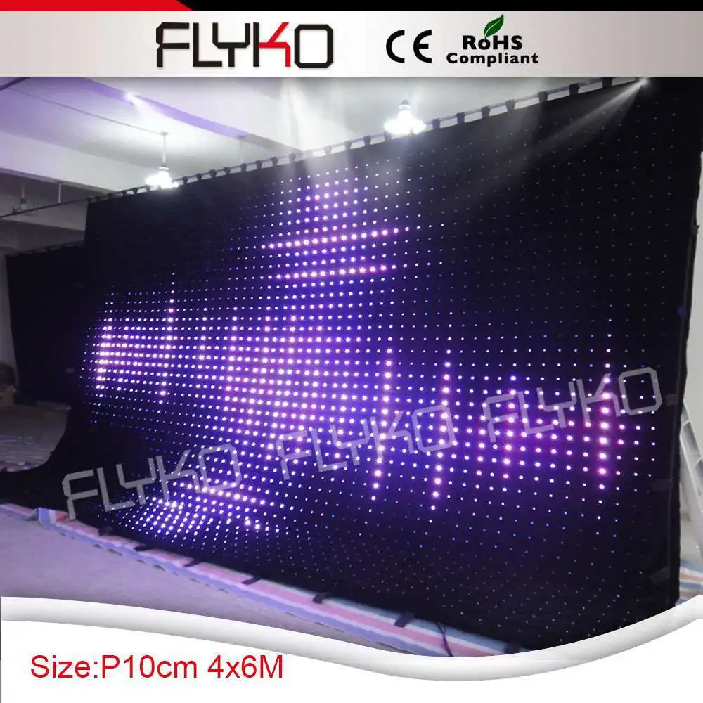 Fodable led video curtain for stage backdrop/ Led wedding backdrop with PC controller