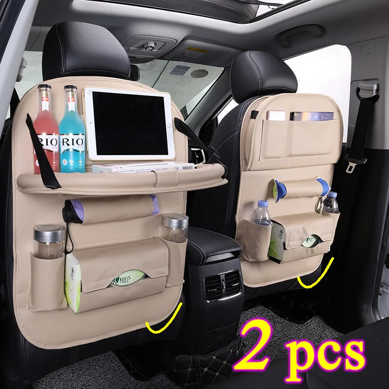 Wonder Buiten Ass 2 pcs) PU Leather Car Back Seat Organizer Tray Auto Opbergtas Autostoel  Organizer Auto Organizer Asiento Almacenaje|Stowing Tidying| - AliExpress