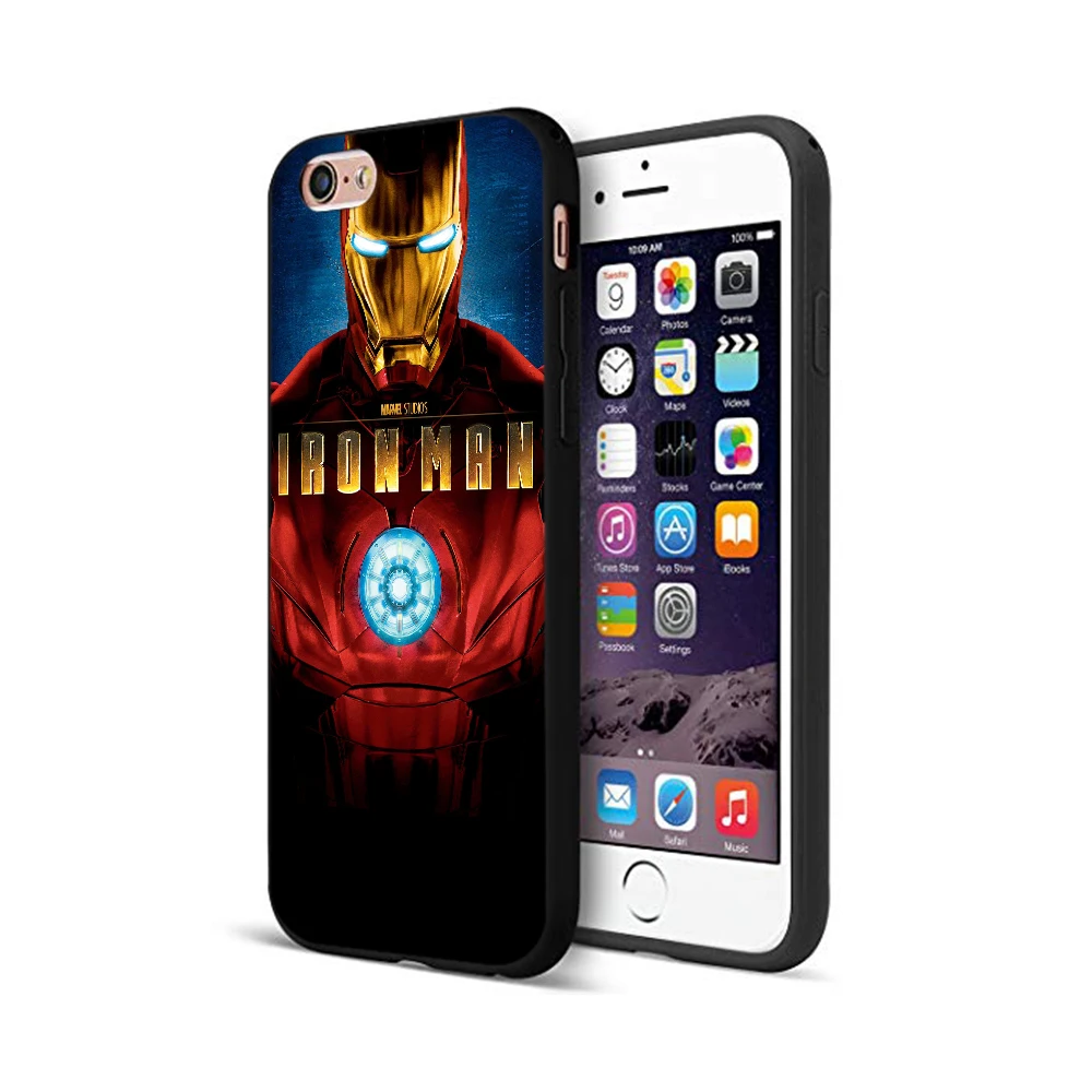 Черный чехол ТПУ для iphone 5 5s se 6 6s 7 8 plus x 10 чехол для iphone XR XS 11 pro MAX чехол MARVEL Железный человек Капитан герой - Цвет: 10007