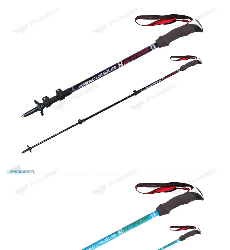 Bloqueio de Carbono Caminhadas ao ar Bengala ao ar Homens e Mulheres Trekking Pole Bengala Livre Montanhismo Vara 4 High Quality Esporte e Lazer