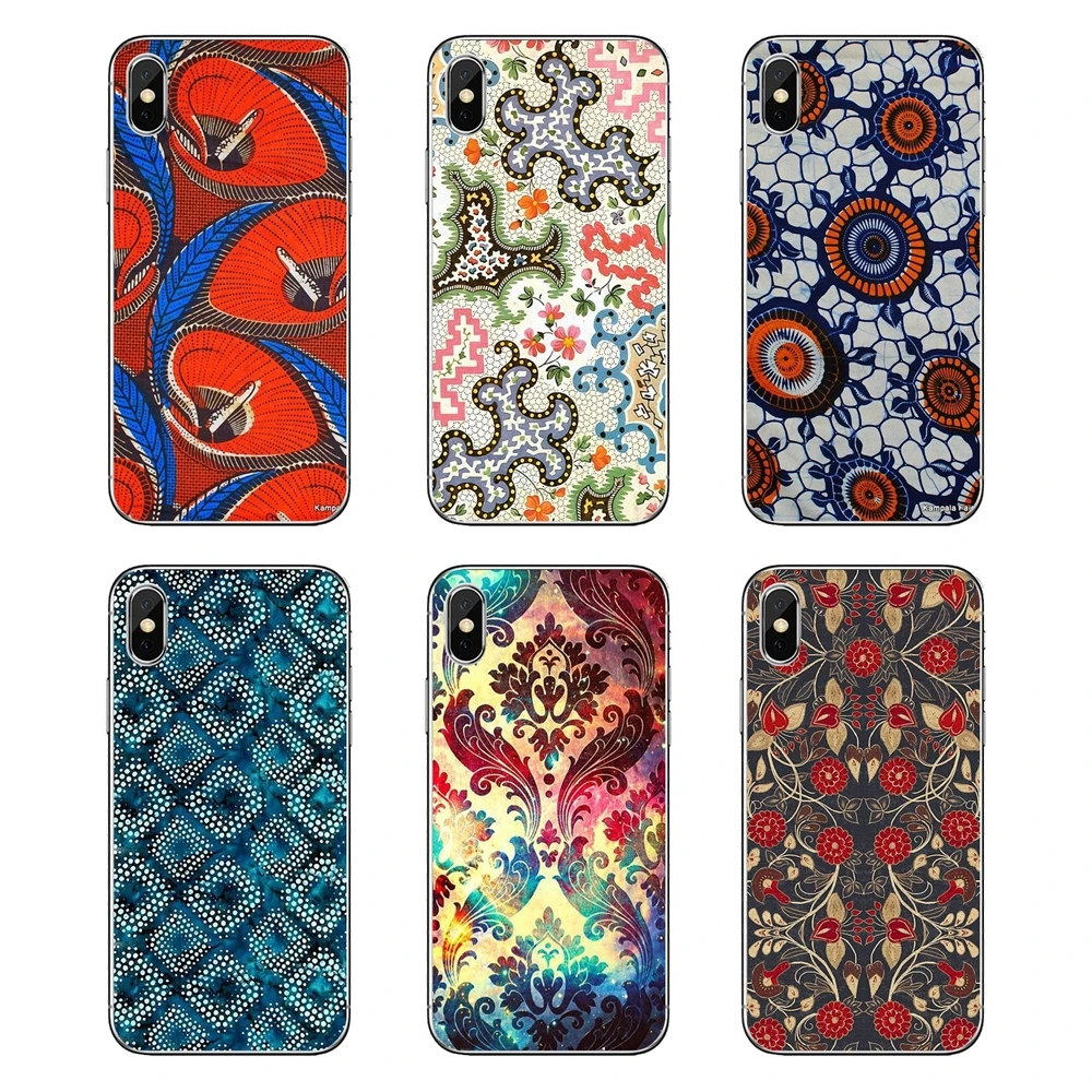 

African Plant Printed Geometric Stripes For Samsung Galaxy Note 8 9 S9 S10 A8 A9 Star Lite Plus A6S A9S Silicone Phone Skin Case