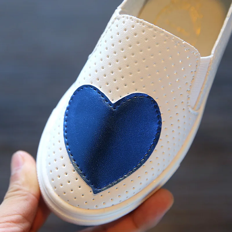 baby Girl Cut-Outs Casual Shoe fashion love Children Shoes Slip-On Breathable Flat Kids Sneakers red green blue 1-12 Year