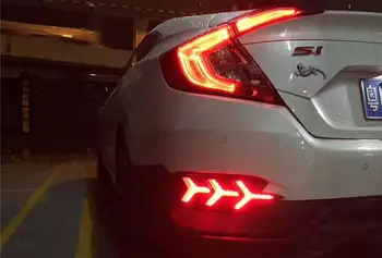

1set 2016 2017 2018car bumer taillight for Honda Civic rear light brake LED car accessories fog taillamp for Civic rear light