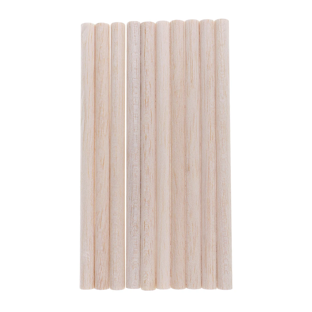 30x 50/100/200mm Balsa Wood Round Sticks Unfinished for Woodworking Crafts